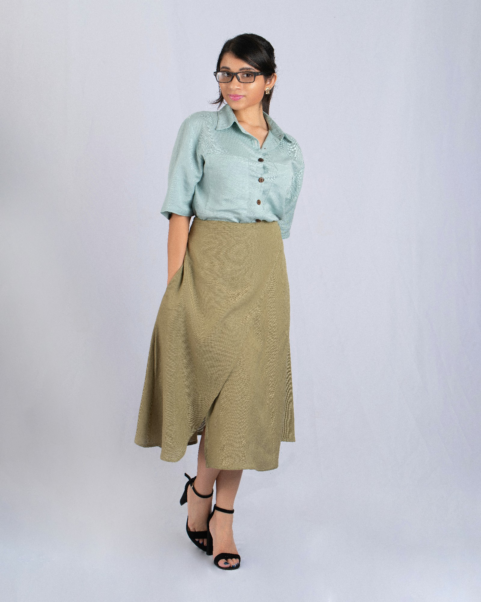 Flared Wrap Around Skirt