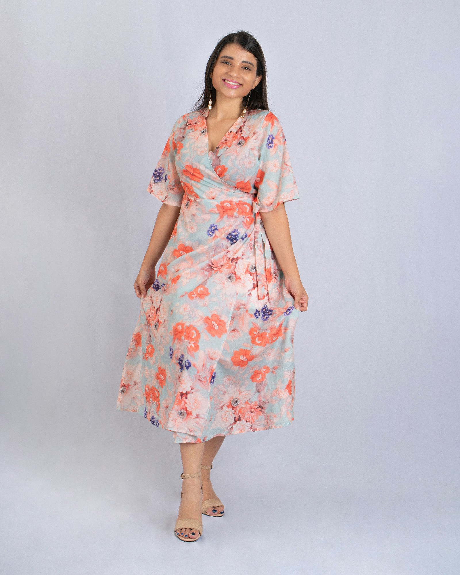 Wrap Around Floral Dress