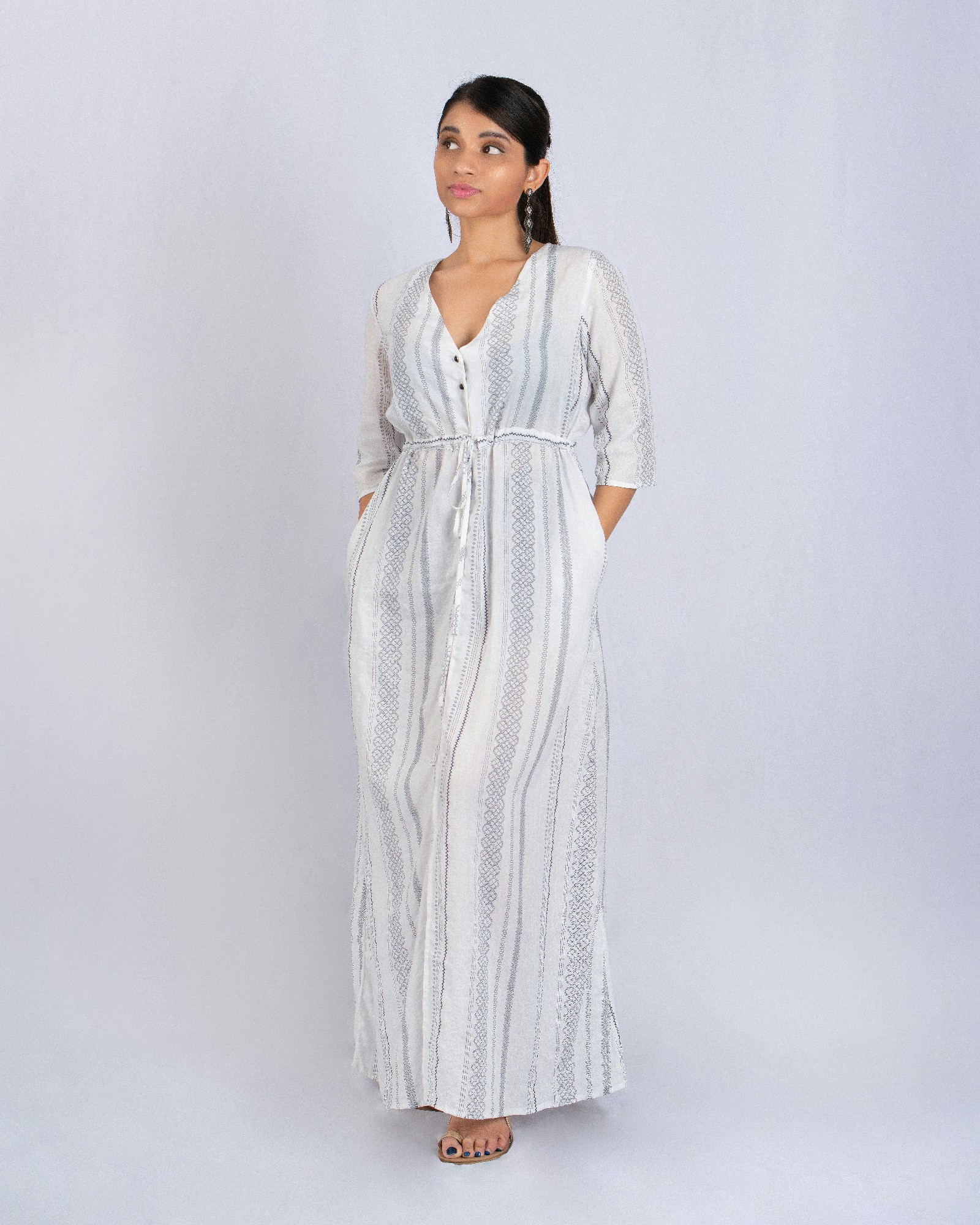 V Neck Maxi Dress